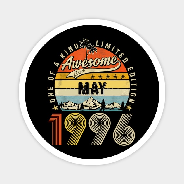 Awesome Since May 1996 Vintage 27th Birthday Magnet by Marcelo Nimtz